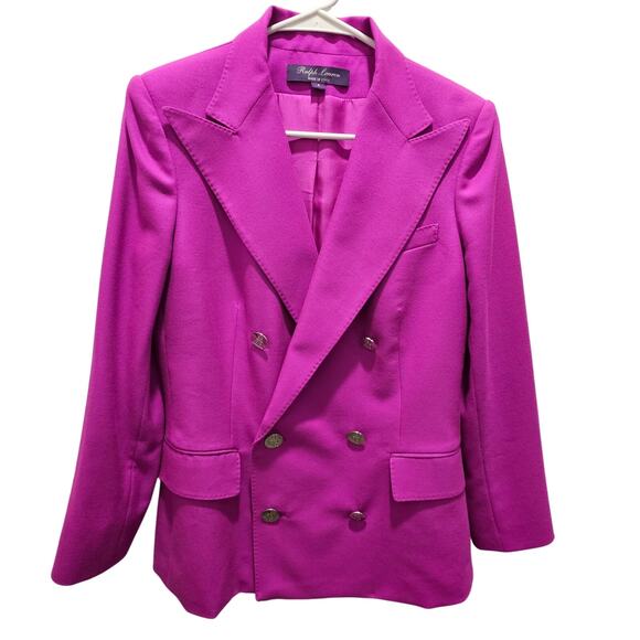 Ralph Lauren Collection Camden Cashmere Lined Blazer Jacket Womens Size 6 Luxury - Picture 1 of 15